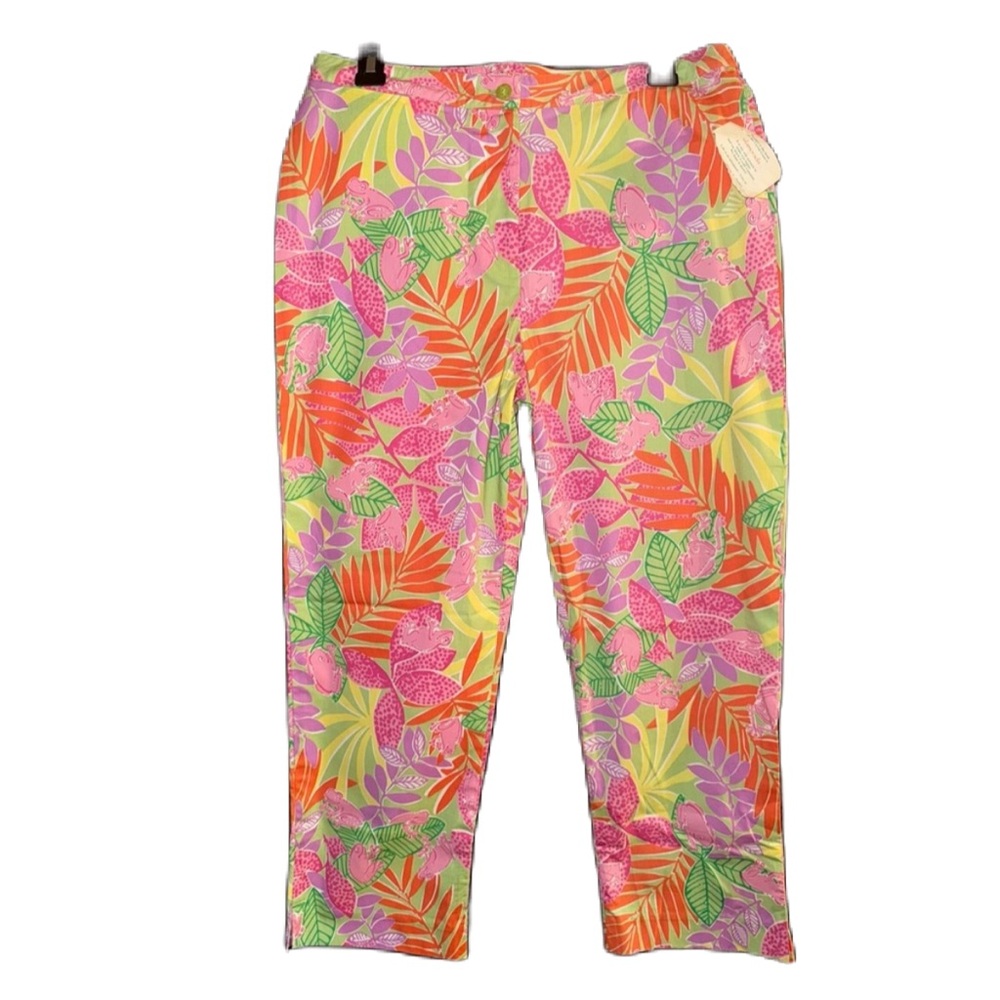 NWT Lilly Pulitzer Vibrant Tropical Frog Print Capris Size 8